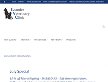 Tablet Screenshot of leandervetclinic.com